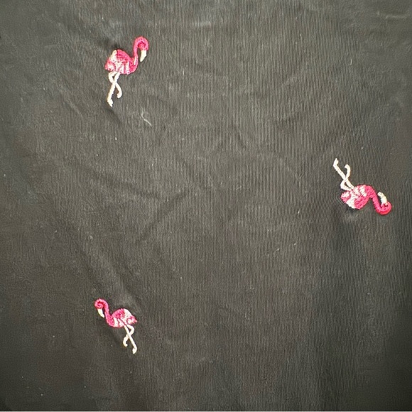 Vintage America - Black Tshirt - Flamingo embroidery - size L NWT - Picture 5 of 6